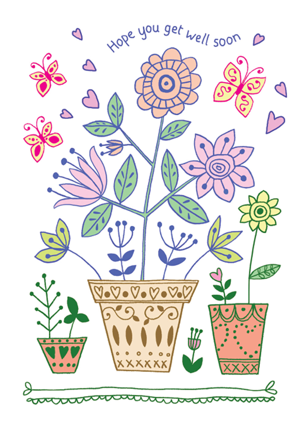 Illustrated Plants Get Well Soon Card at Penny Black