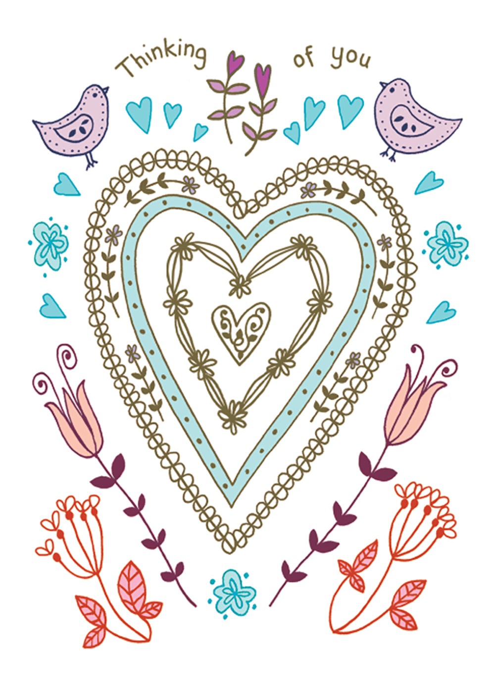 Illustrated Heart Thinking Of You Empathy Card at Penny Black