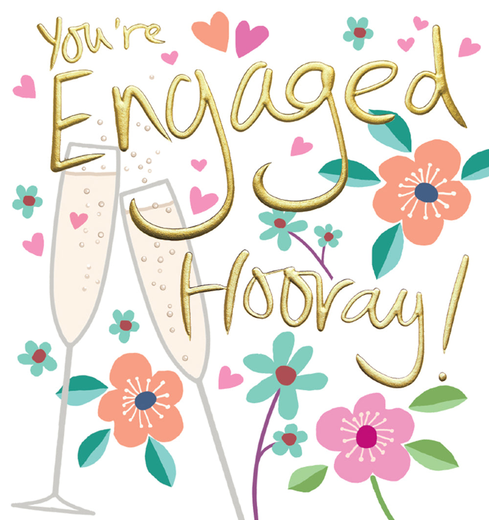 You're Engaged Hooray Floral Engagement Card at Penny Black
