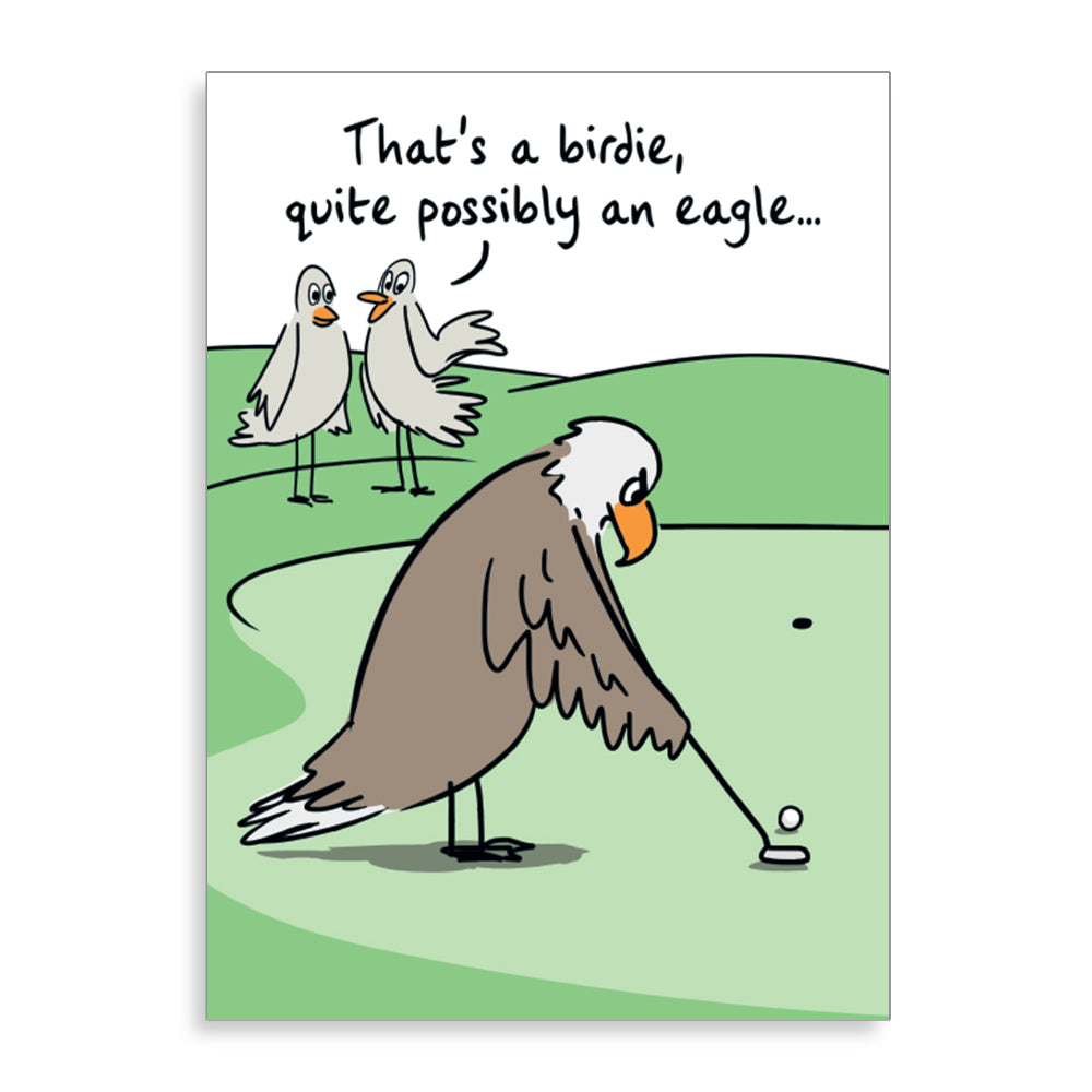 Birdie Or Eagle Golf Birds Funny Card from Penny Black