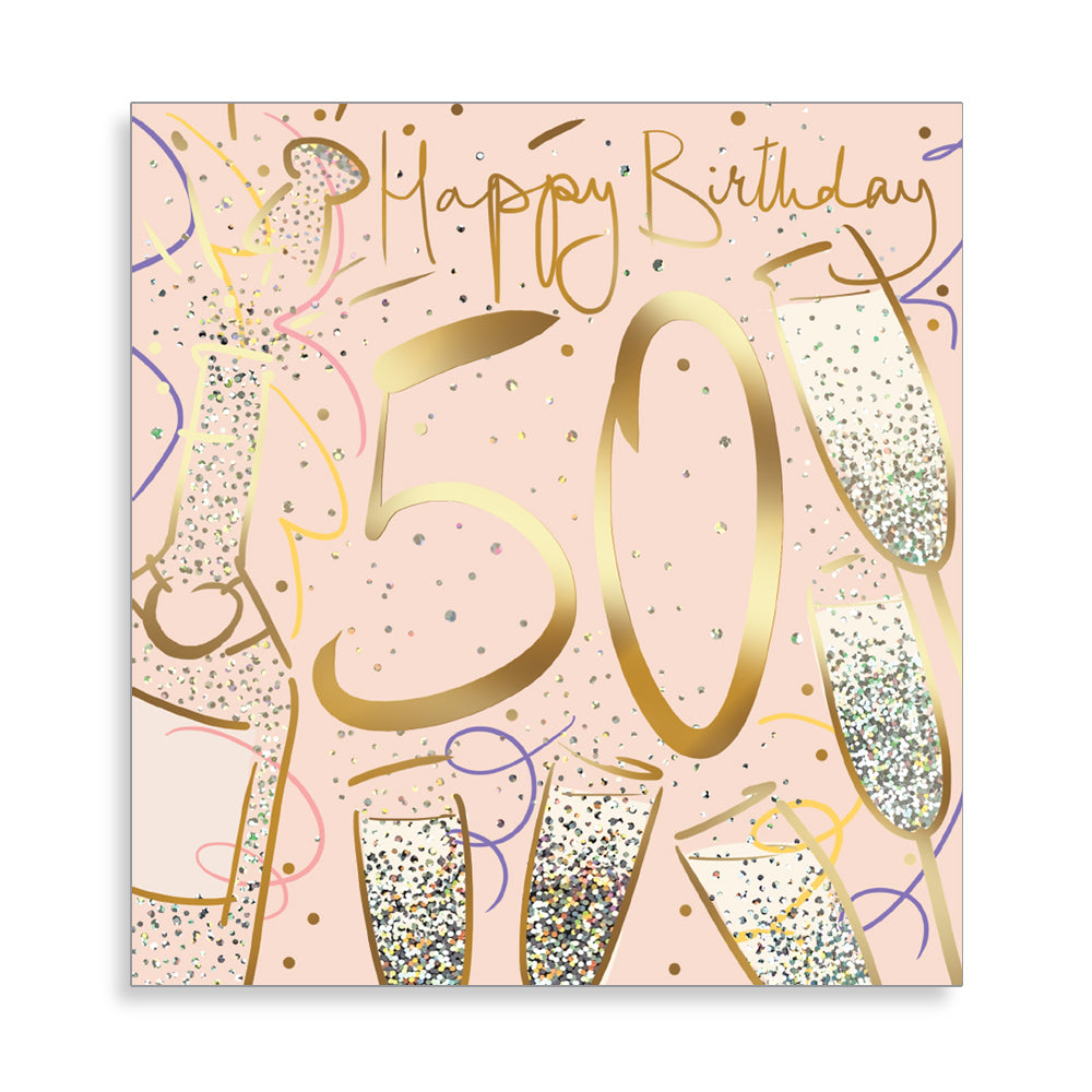 Glitter Champagne 50th Birthday Card from Penny Black