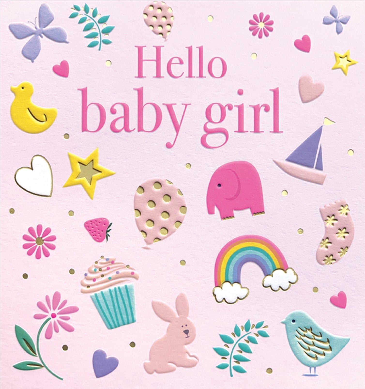 Hello Baby Girl Icons Card from Penny Black