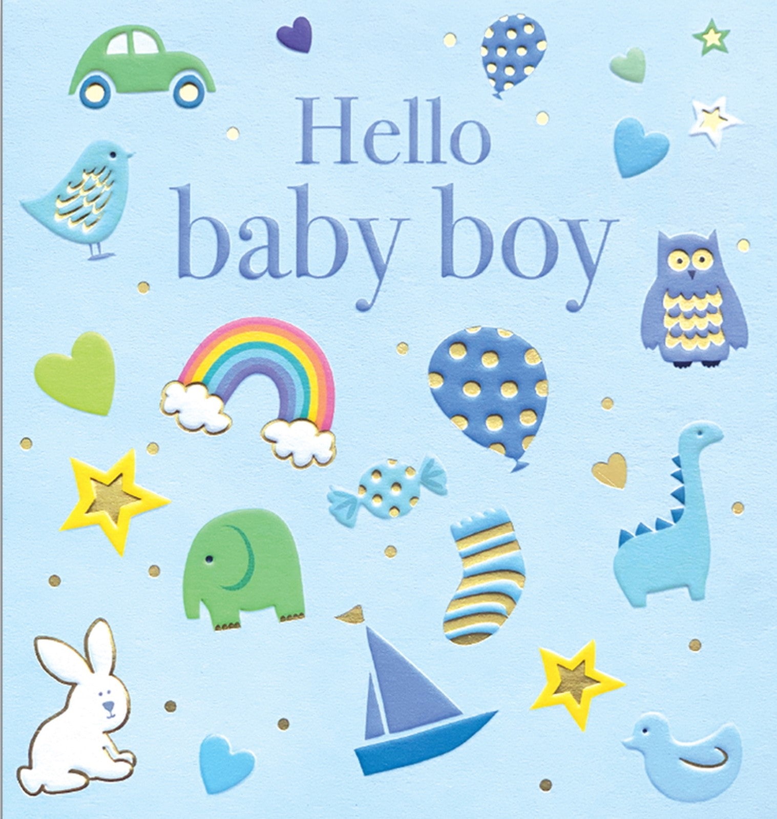 Hello Baby Boy Icons Card from Penny Black