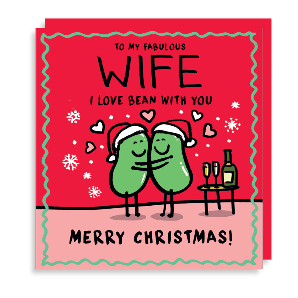 Love Bean With You Wife Christmas Card by penny black