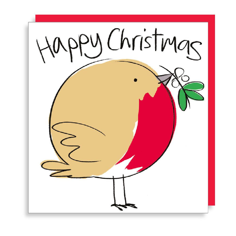 Big Round Robin Red Breast Christmas Card by penny black
