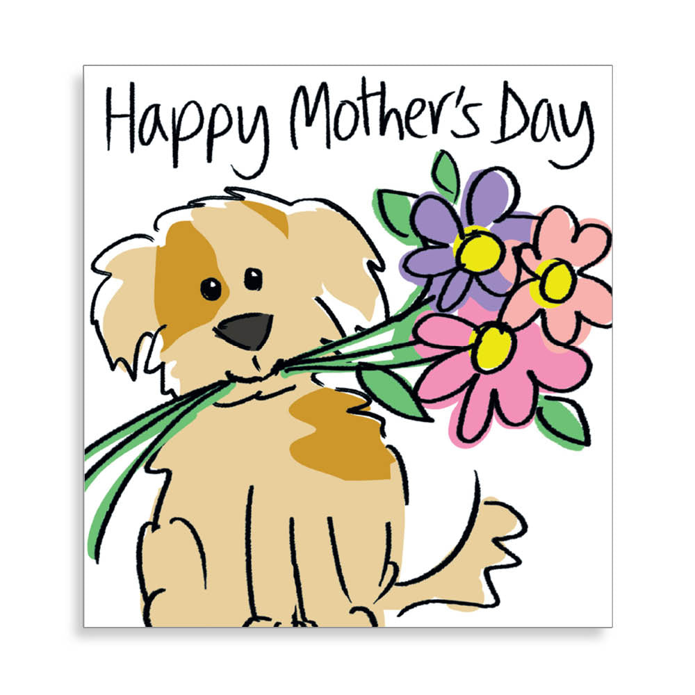 Dog With Flowers Mother's Day Card by Penny Black