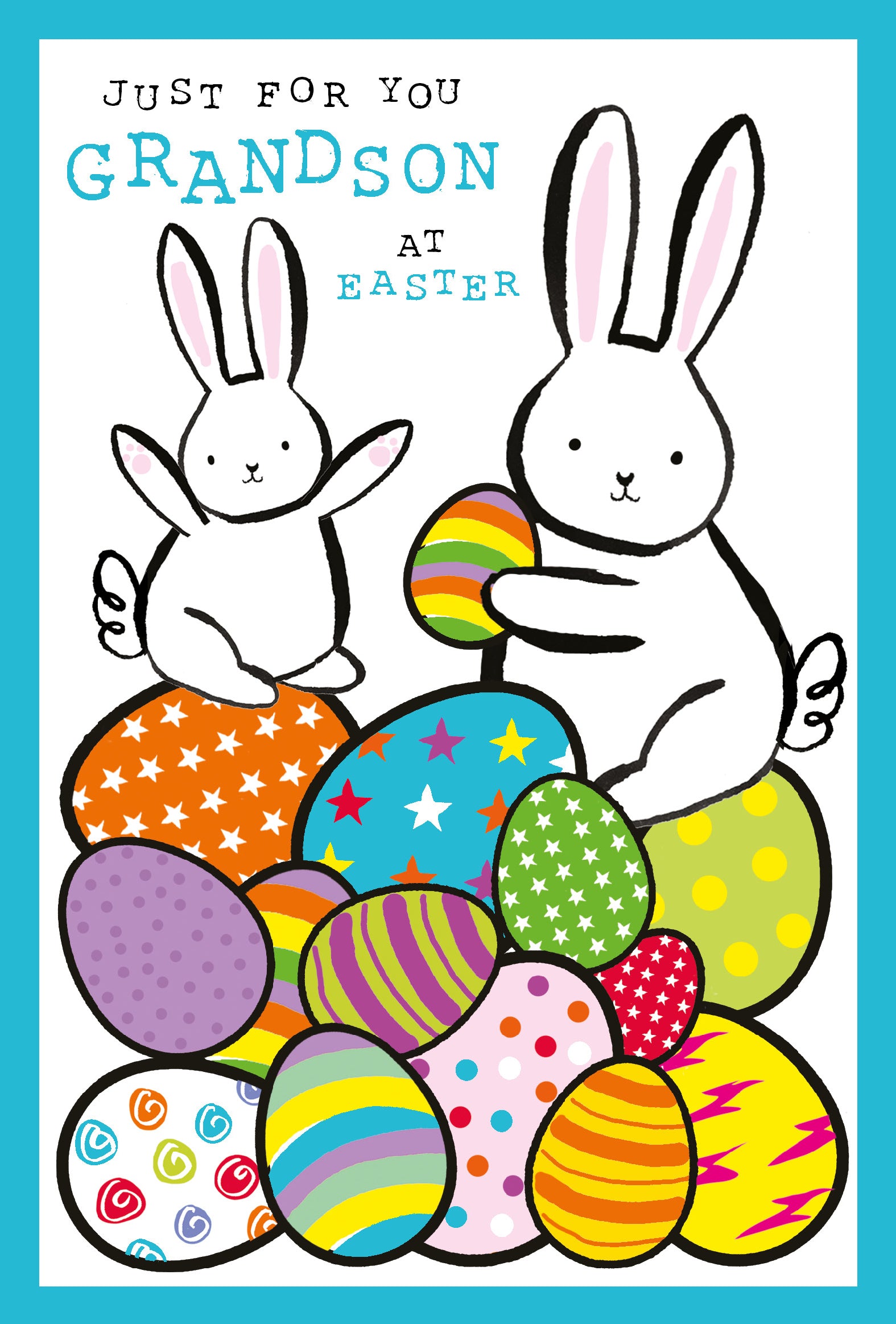 Grandson Bunny Fun Easter Card by penny black