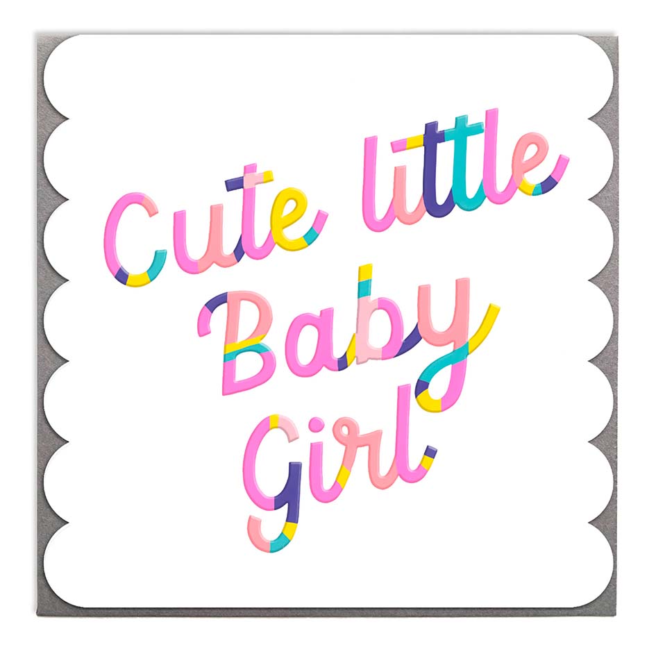 Scalloped Hello Baby Girl Card from Penny Black