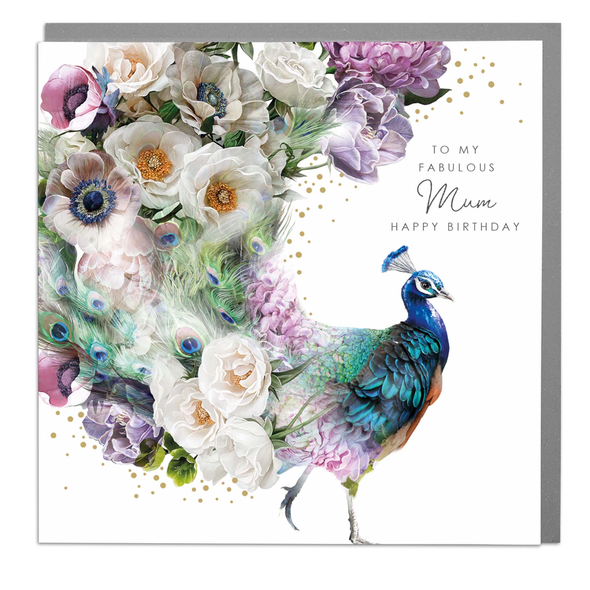 Mum Floral Tailed Peacock Birthday Card from Penny Black