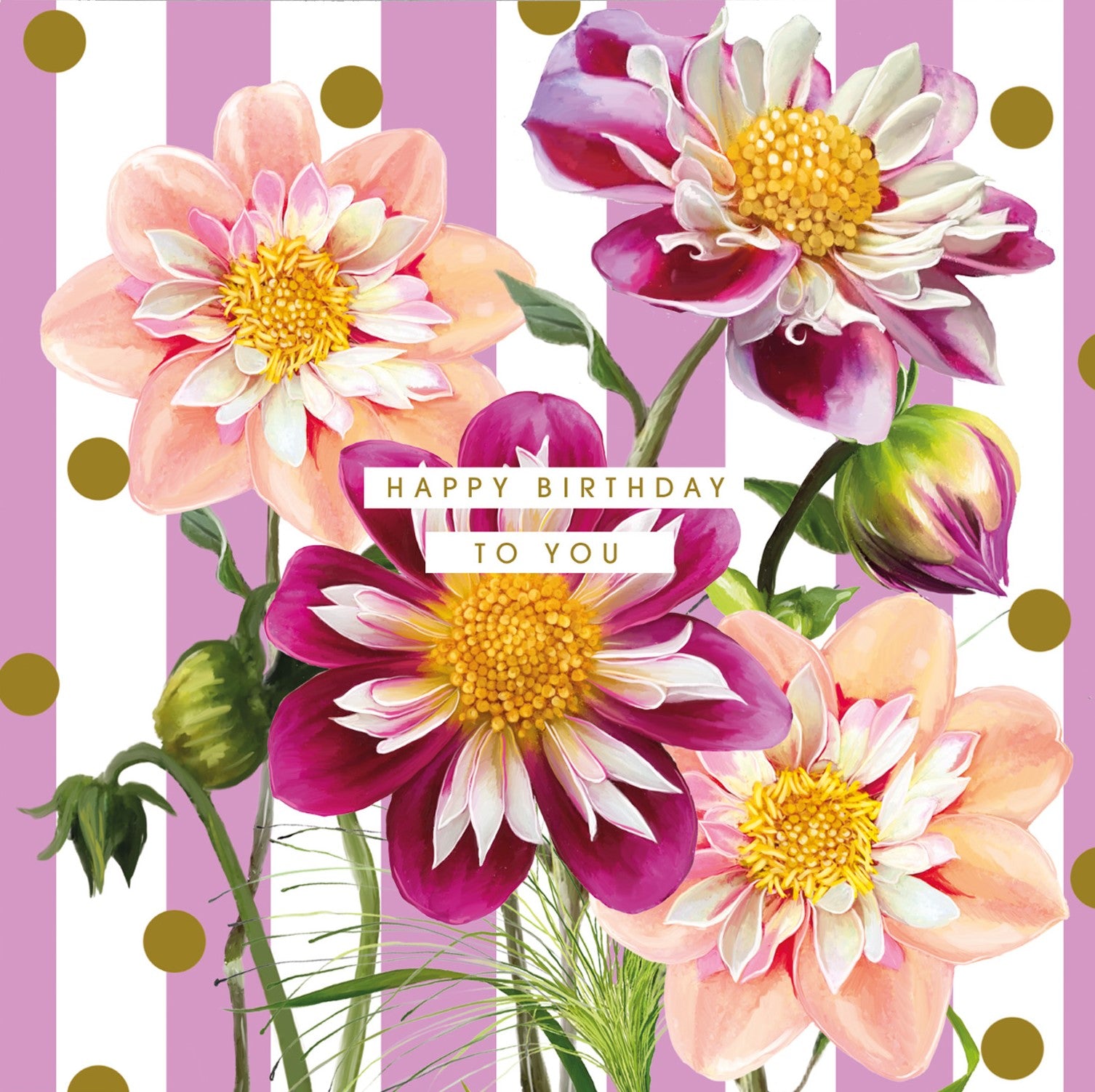 Candy Stripe Flowers Birthday Card at Penny Black
