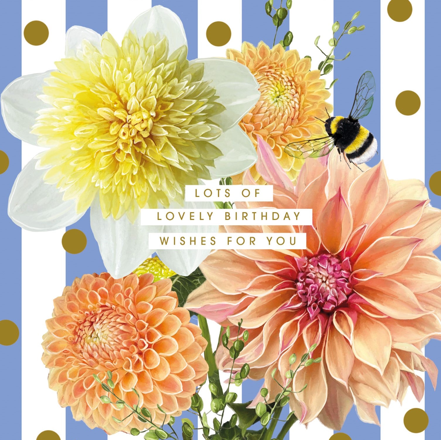 Dahlias Lovely Birthday Wishes Card at Penny Black