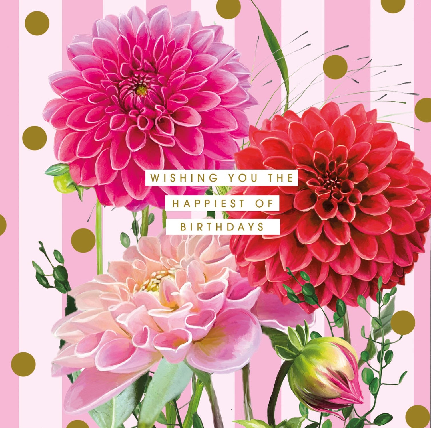 Dahlias Happiest Of Birthdays Card at Penny Black