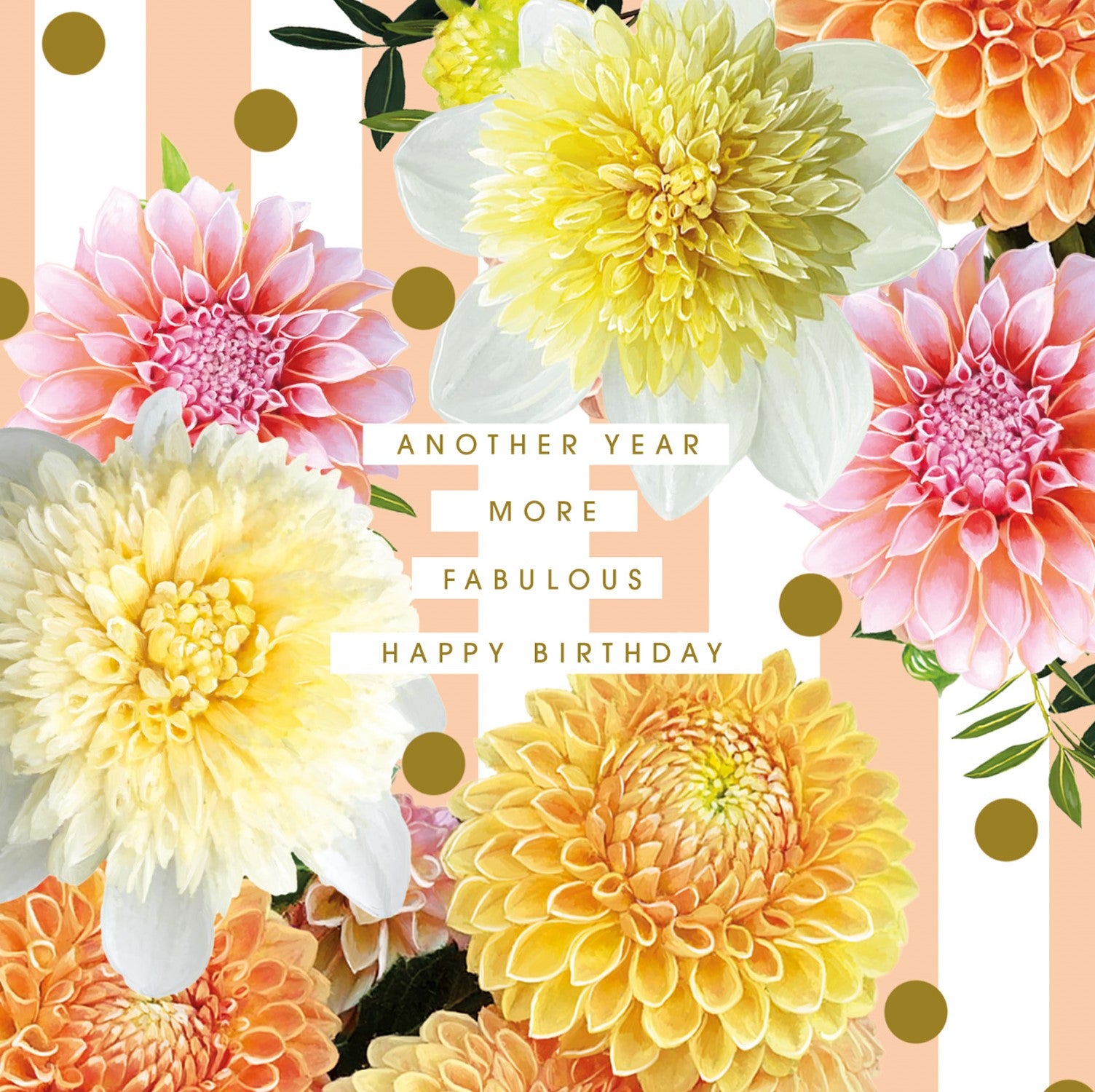Dahlias Another Year More Fabulous Birthday Card at Penny Black