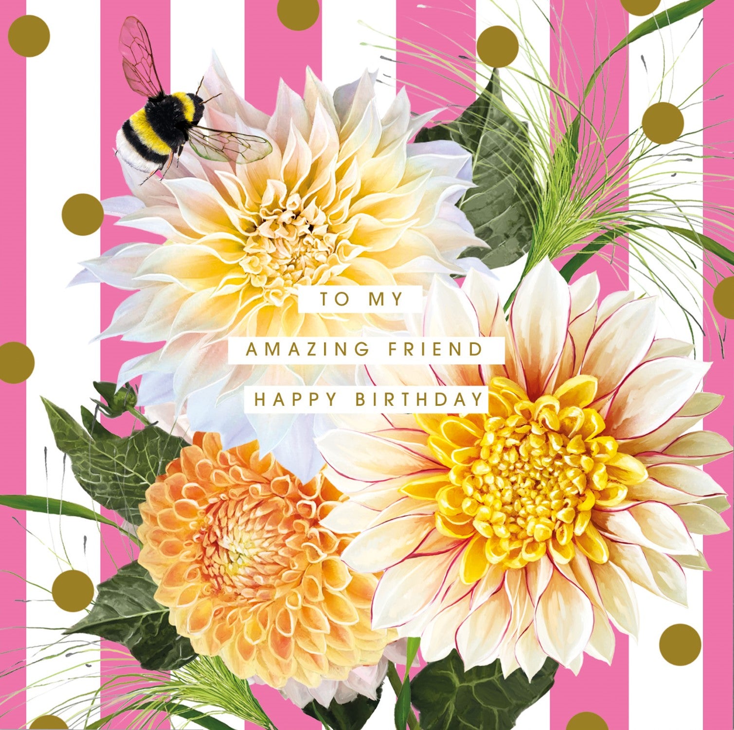 Dahlias To My Amazing Friend Birthday Card at Penny Black