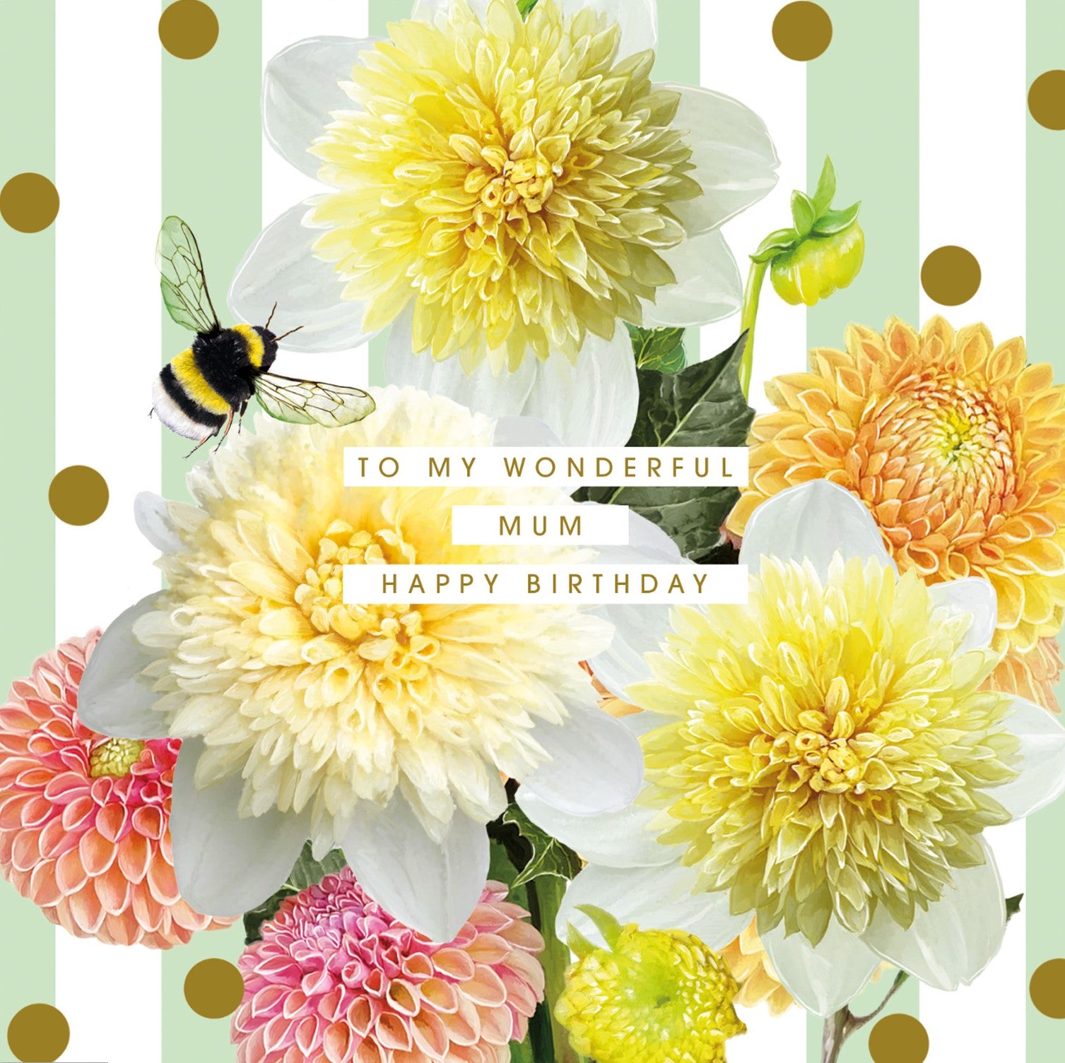 Yellow Dahlias Wonderful Mum Birthday Card at Penny Black