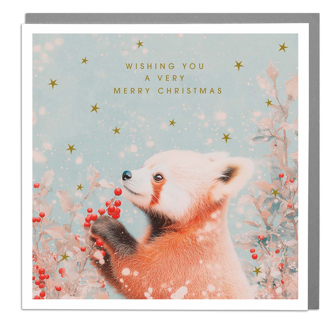 Red Panda Very Merry Christmas Card by penny black