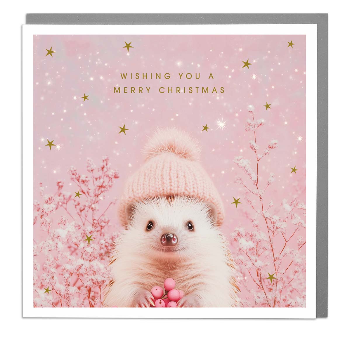 Tiny Hedgehog In A Woolly Hat Christmas Card by penny black