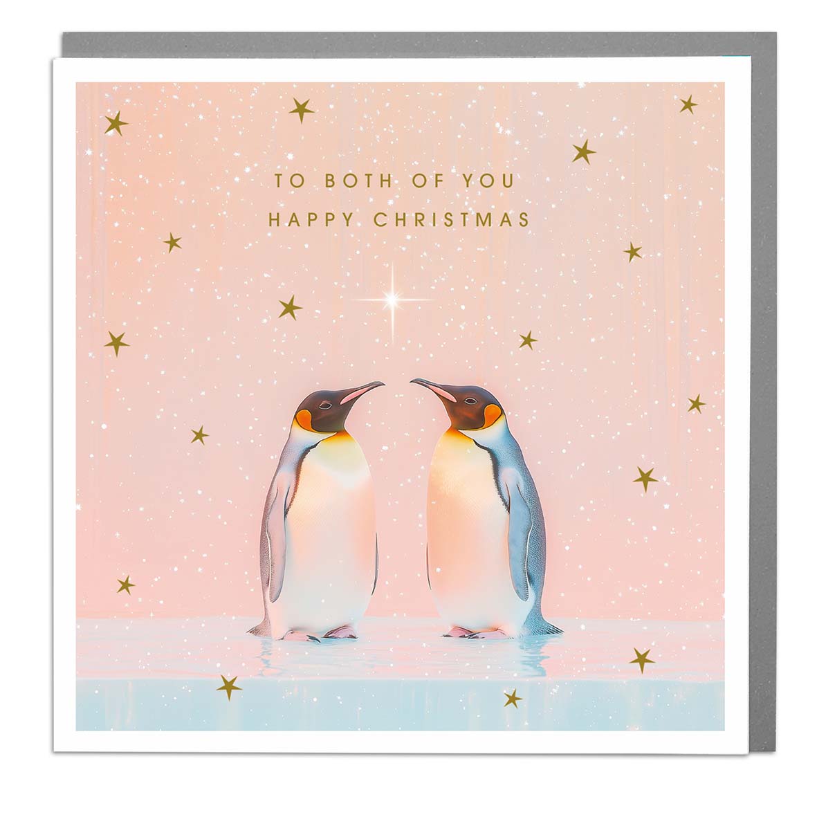 Pengiun Couple To Both Of You Christmas Card by penny black
