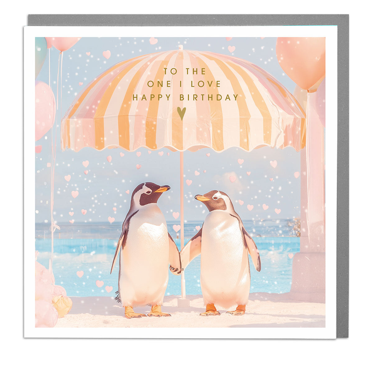 Penguins With Parasol To The One I Love Birthday Card from Penny Black