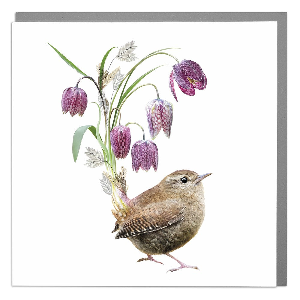 Wren And Fritillaries Art Card at Penny Black