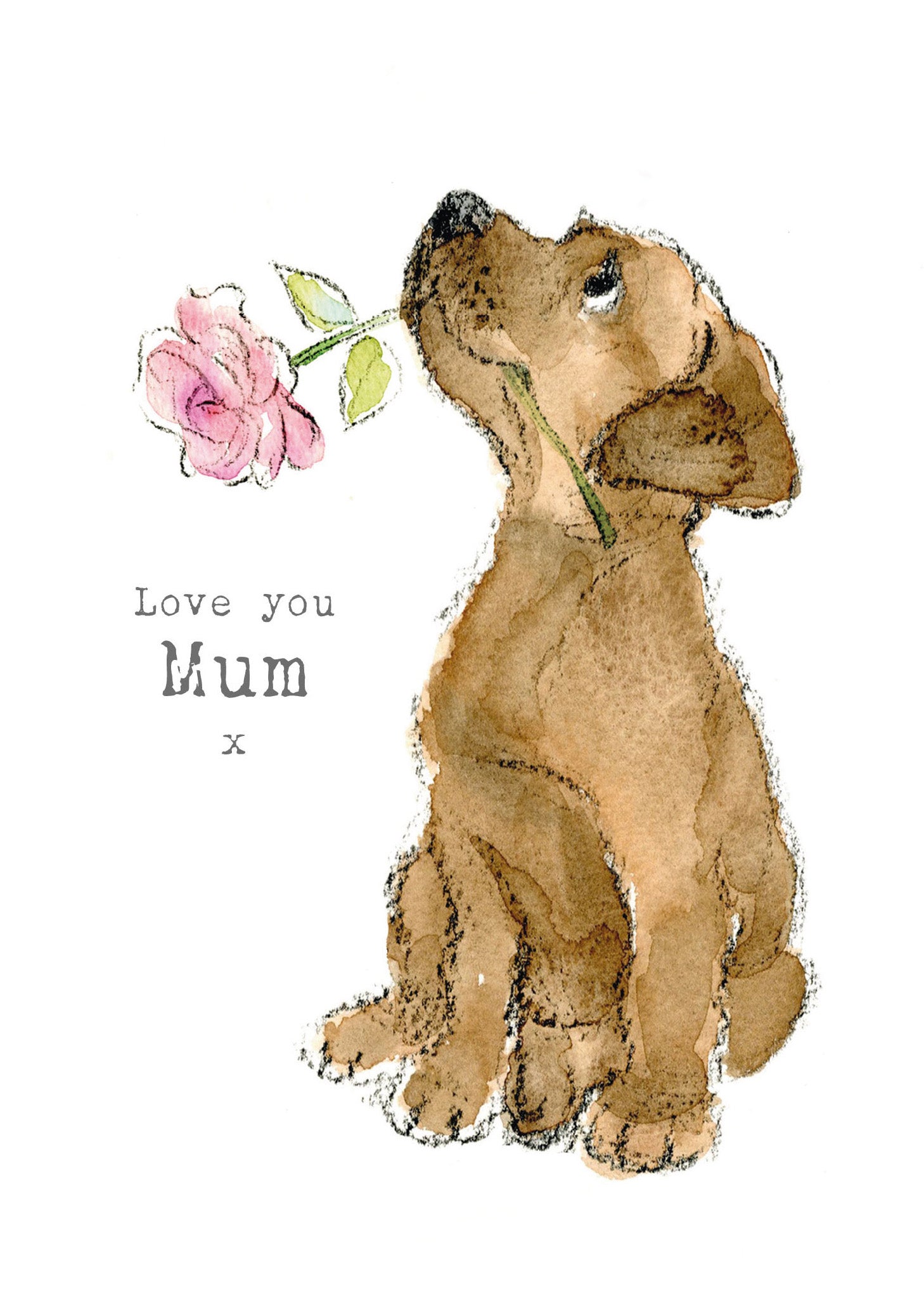 Chocolate Labrador With Flower Love You Mum Birthday Card from Penny Black