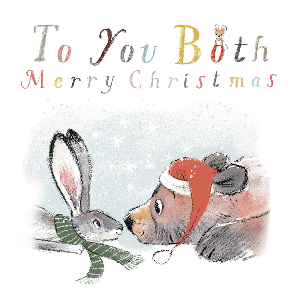Cute Bear Looking At Hare Christmas Card By Penny Black