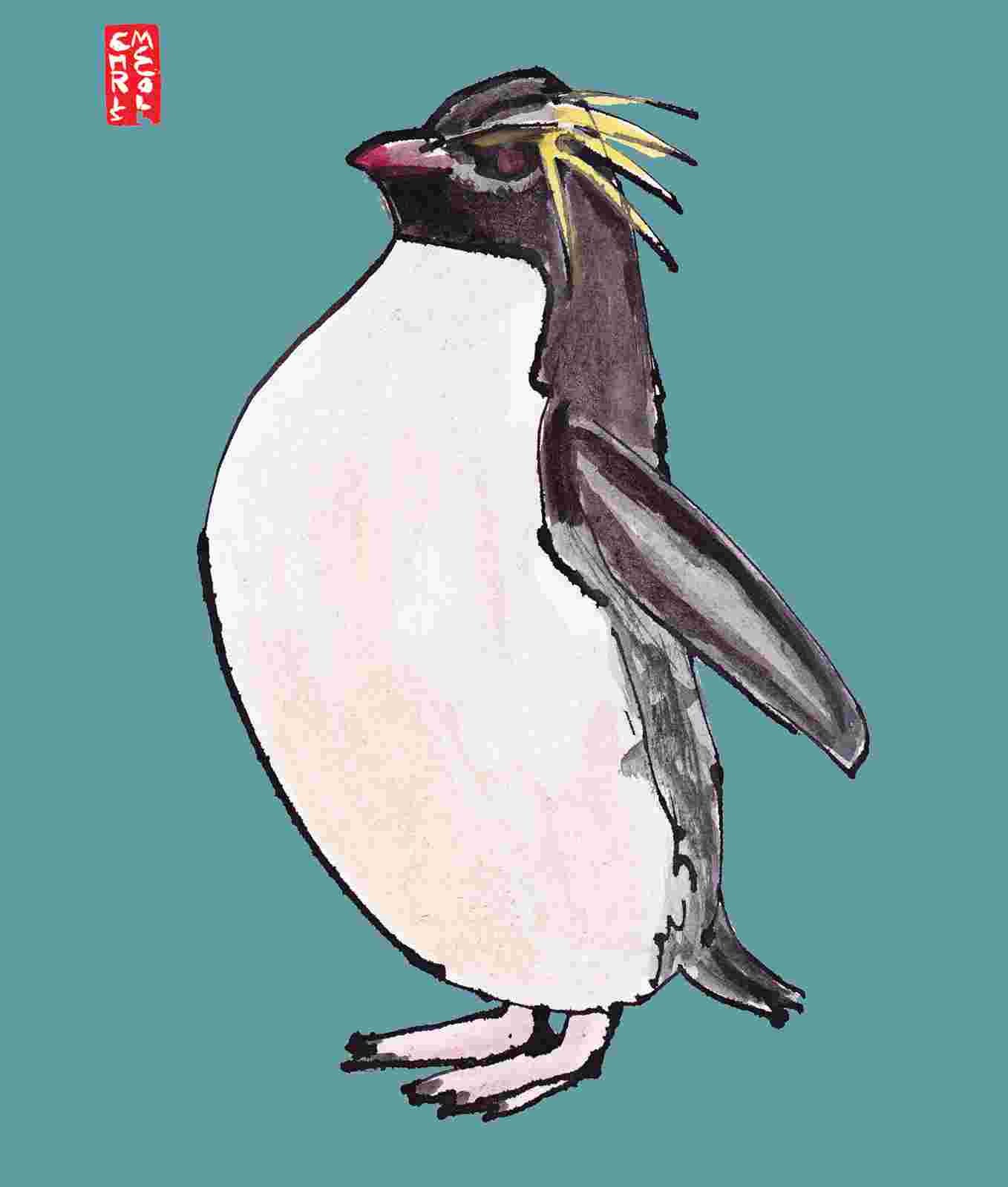 Rockhopper Penguin Art Card from Penny Black