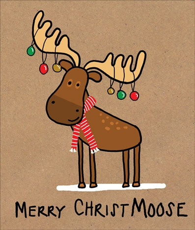 Merry ChristMoose Funny Christmas Card              by Penny Black