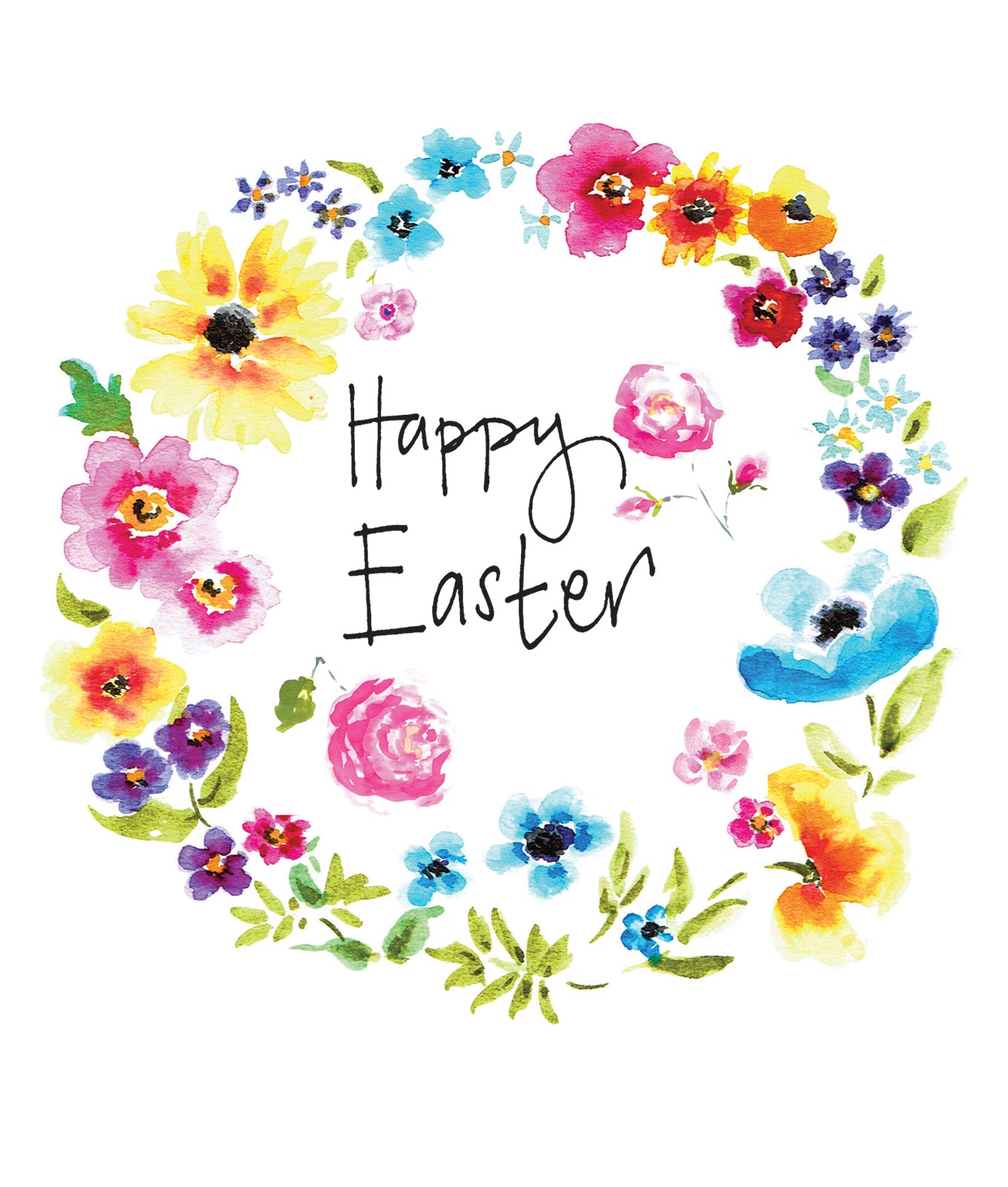 Watercolour Pansy Wreath Easter Card By Penny Black