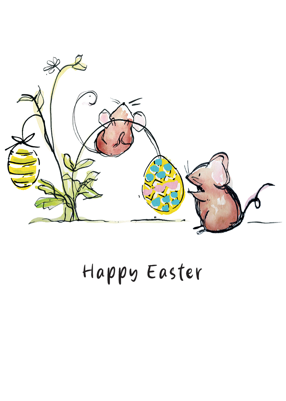 Little Egg Collecting Mice Easter Card By Penny Black