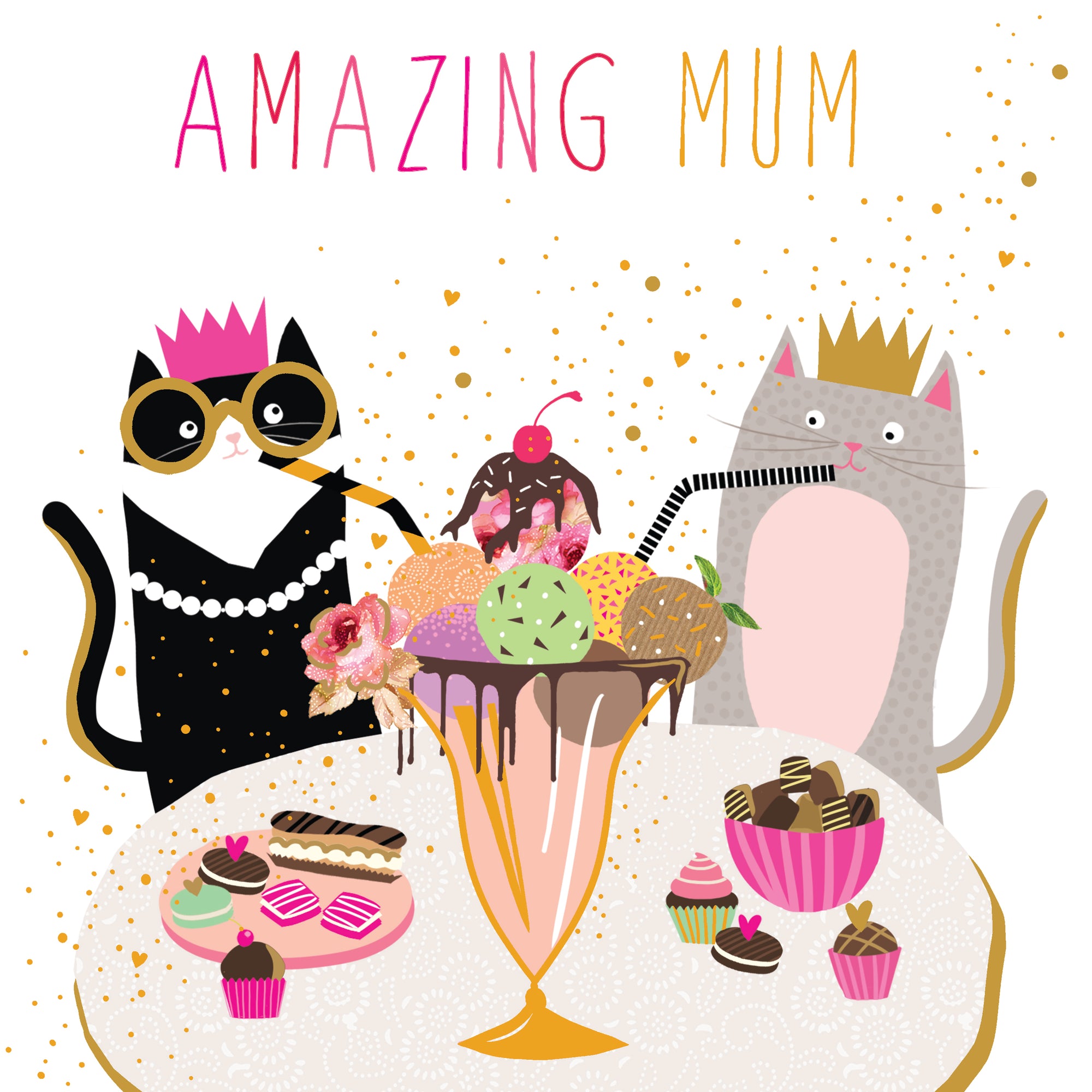 Mum Ice Cream Parlour Cats Mother's Day Card by penny black