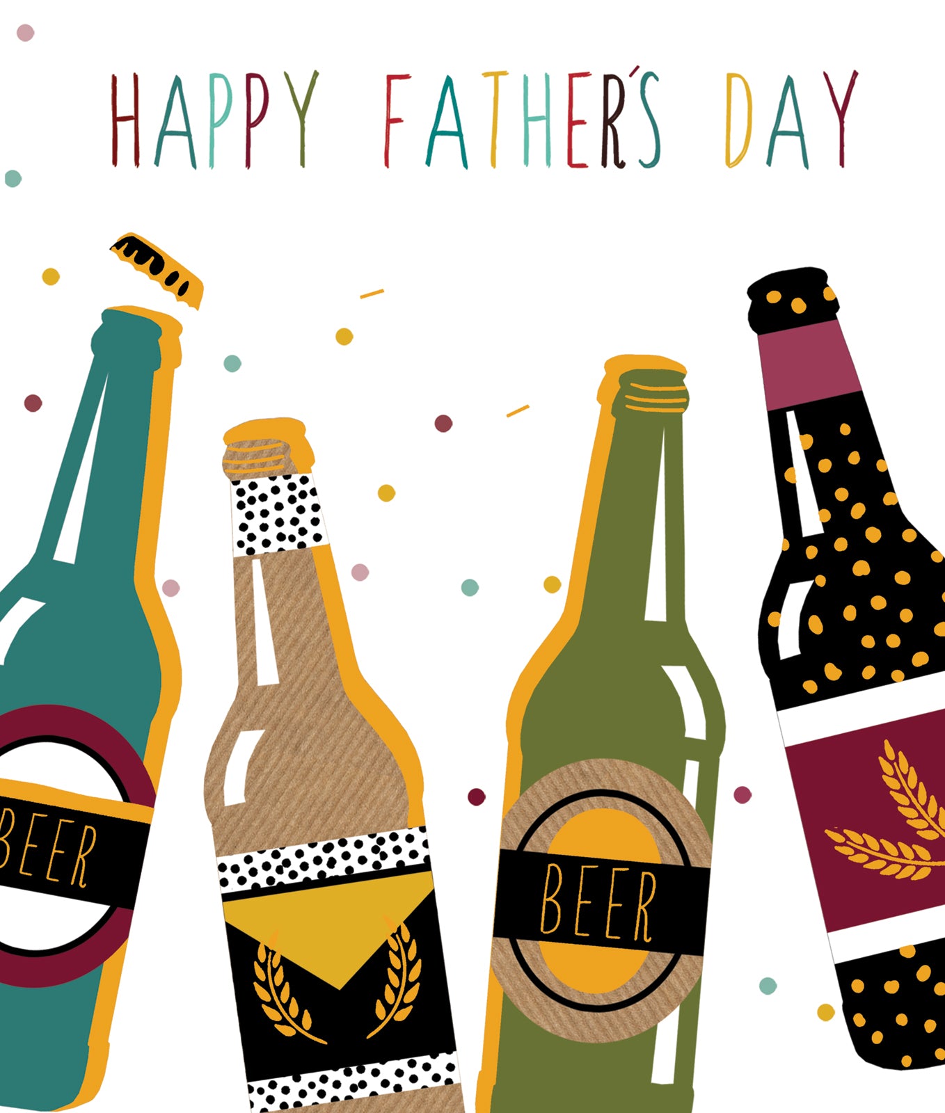 Portfolio Father's Day Beer Bottles Card By Penny Black