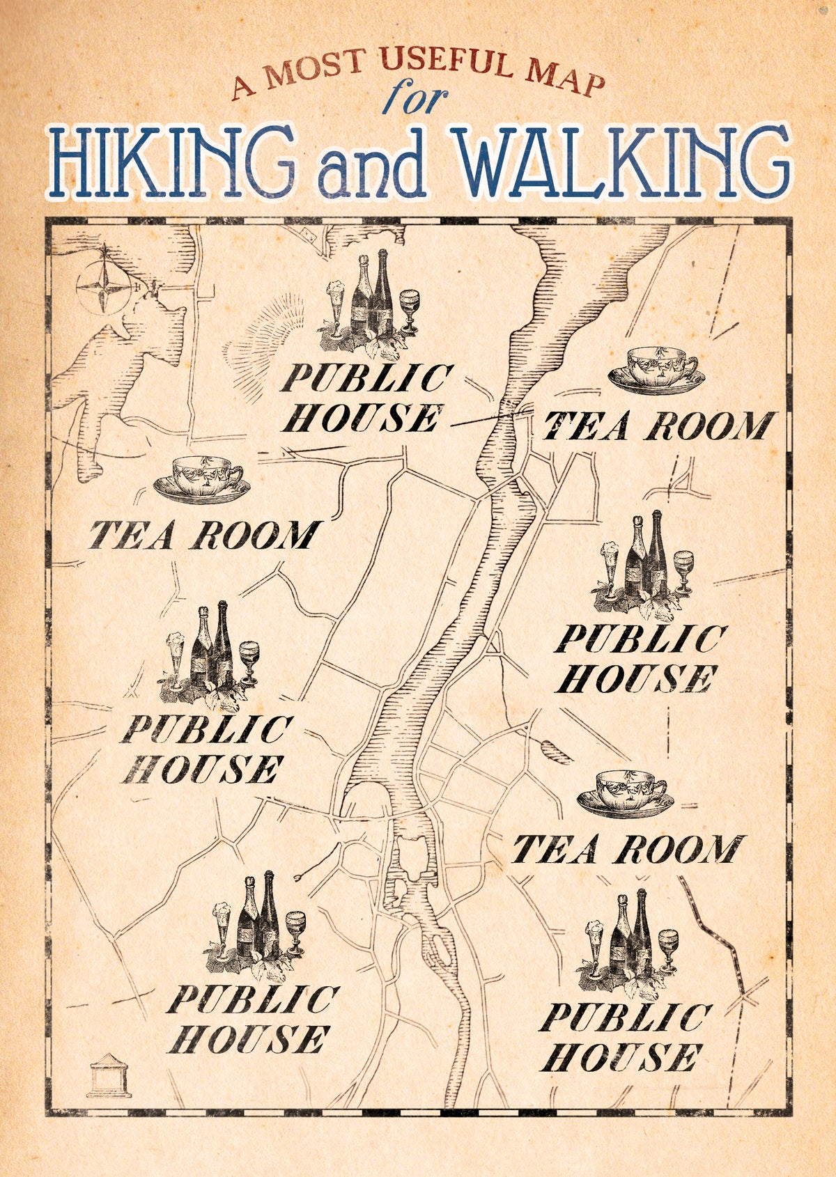 Hiking And Walking Useful Map Funny Card from Penny Black