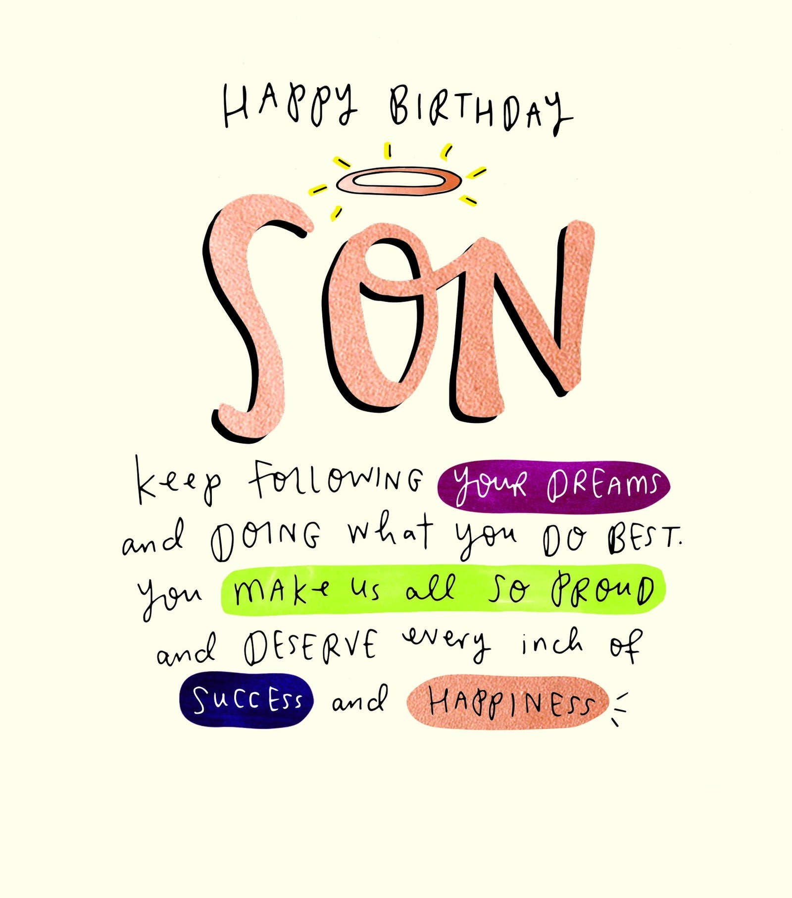 Keep Following Your Dreams Son Birthday Card at Penny Black