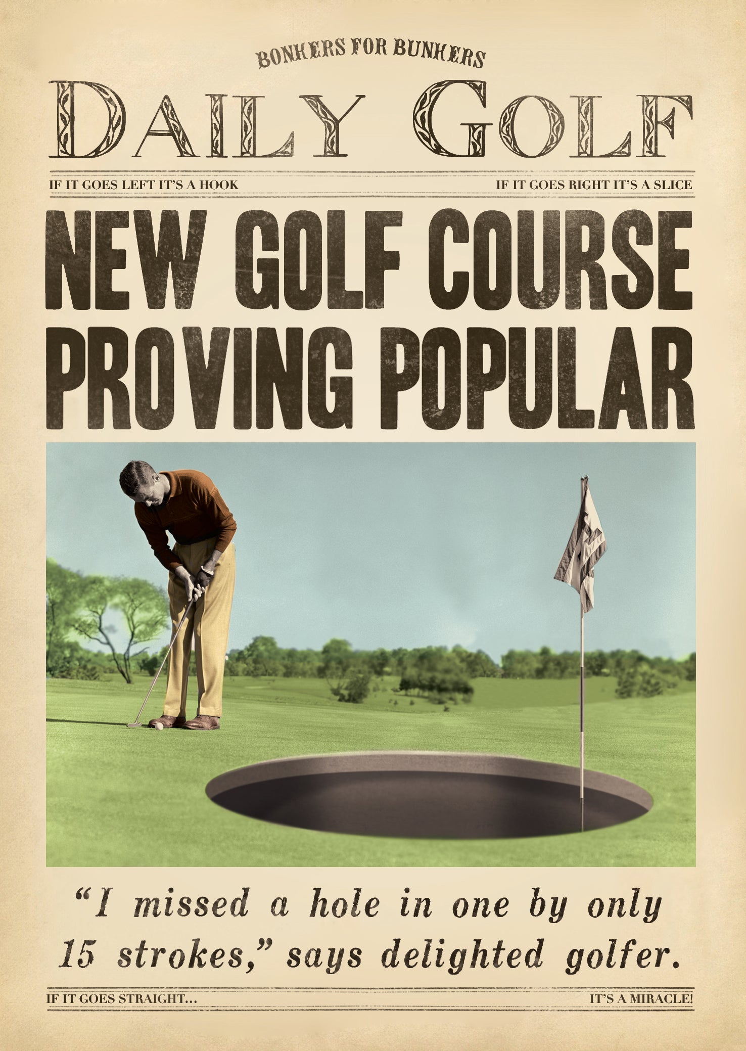 Hole In One Daily Golf Funny Birthday Card by penny black