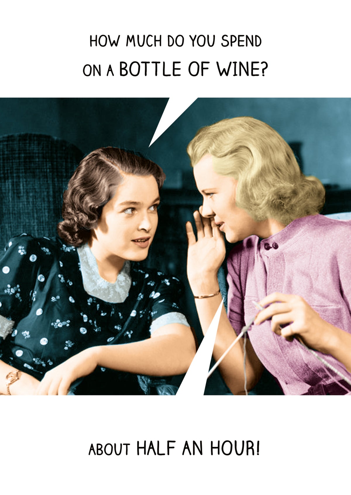 Half An Hour Bottle Of Wine Funny Card from Penny Black