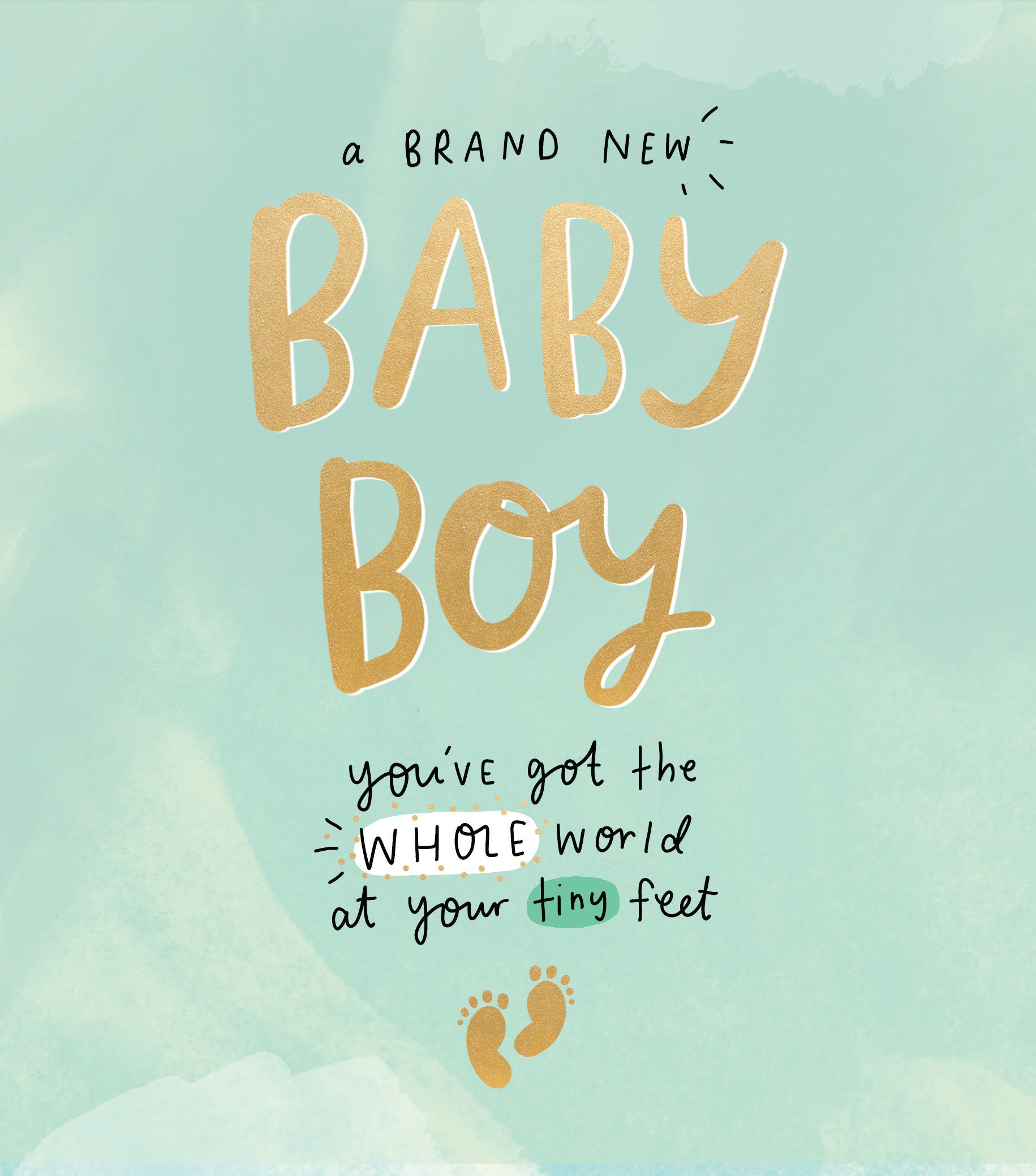 Baby Boy Whole World at Your Feet Card from Penny Black