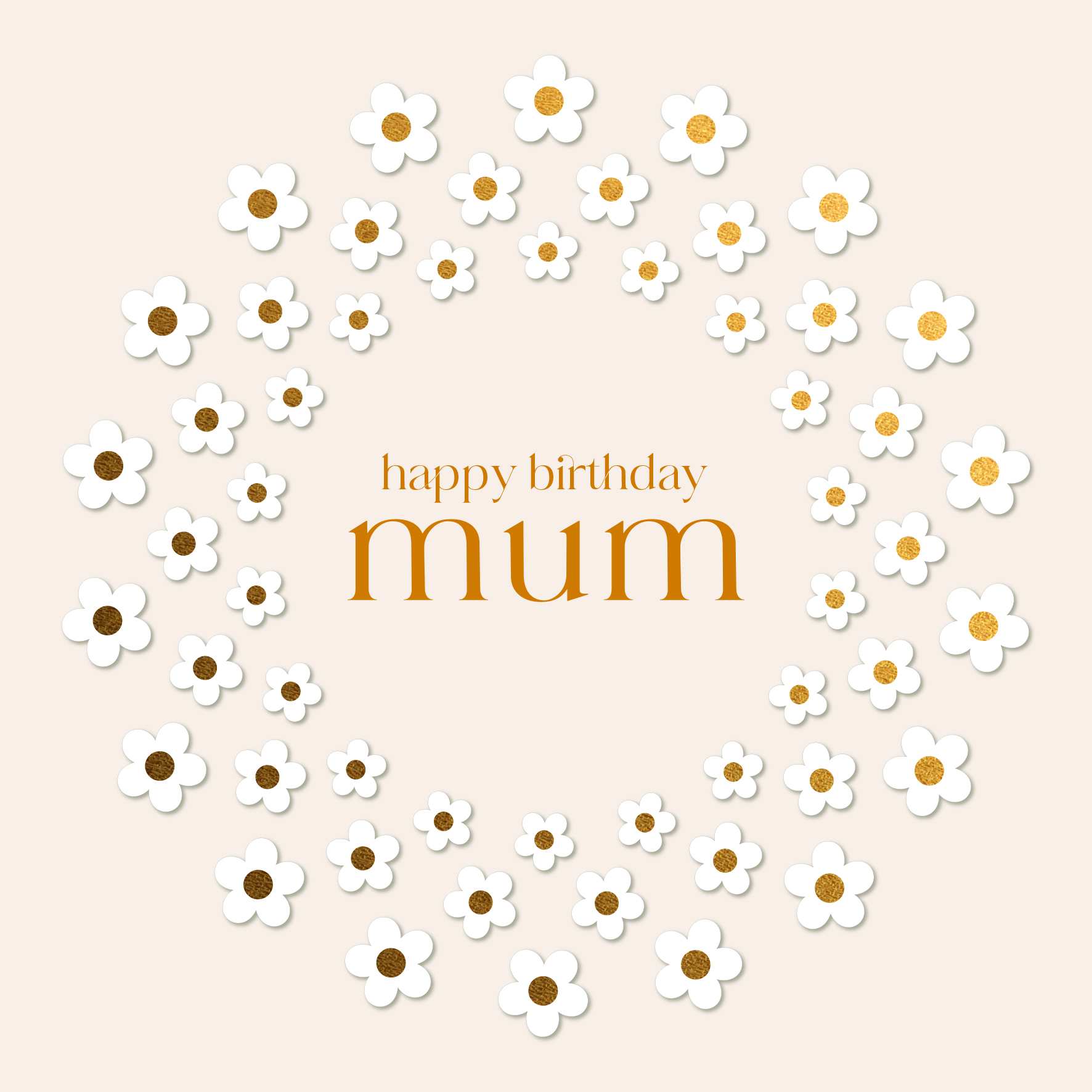 Mum Retro Foil Daisies Birthday Card from Penny Black