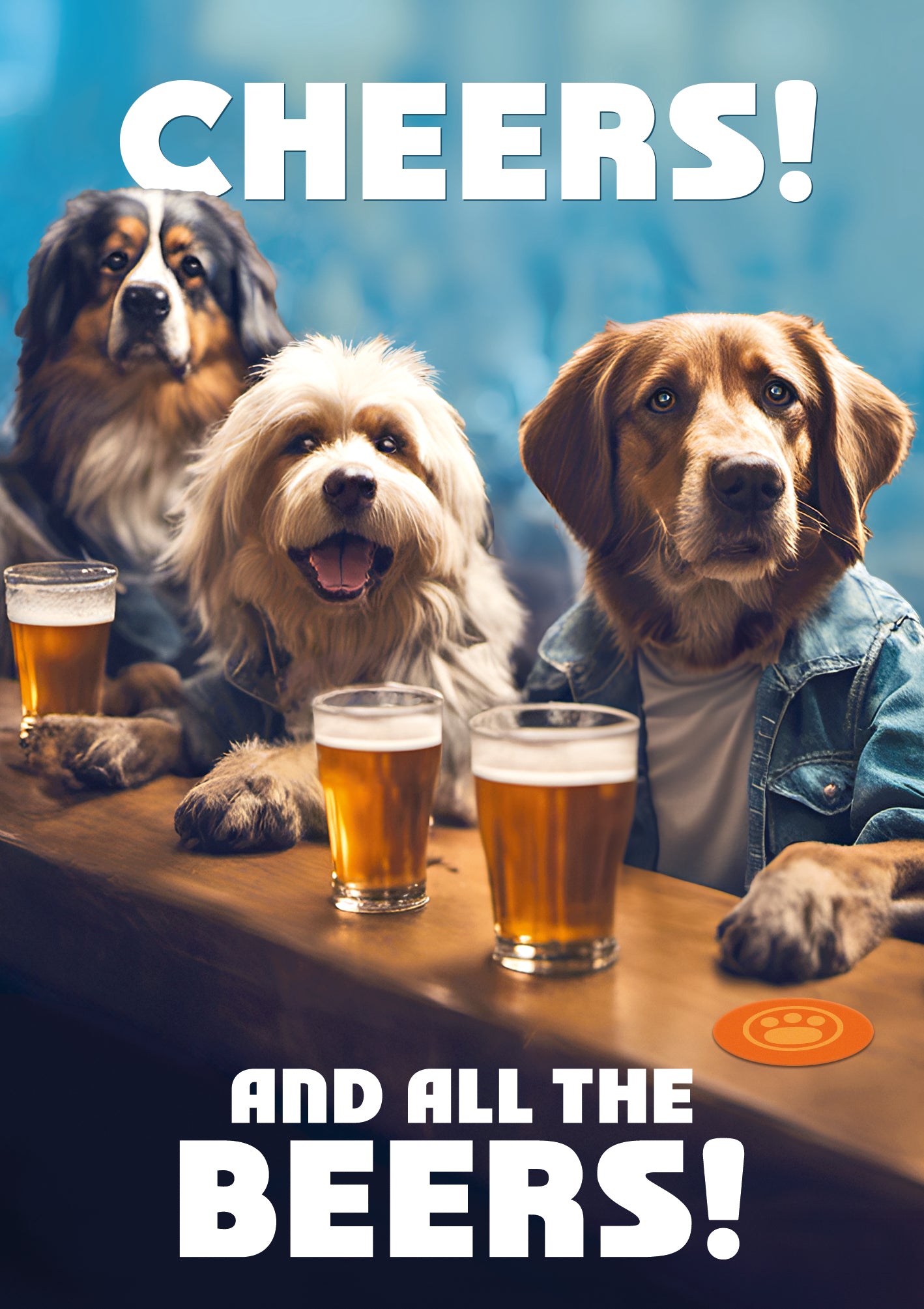 Cheers And All The Beers Dogs Birthday Card at Penny Black