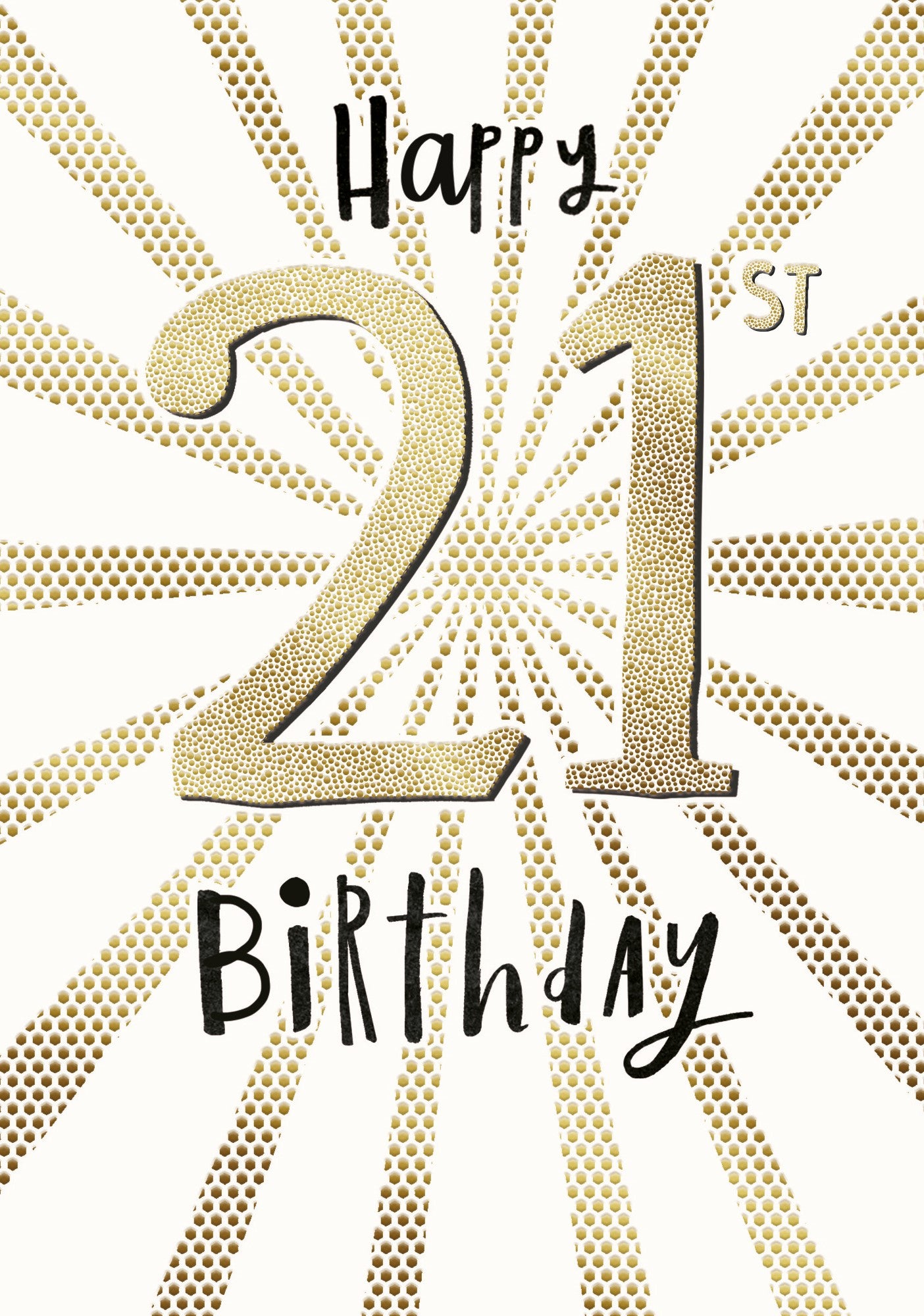 Gold Spots 21st Birthday Card at Penny Black