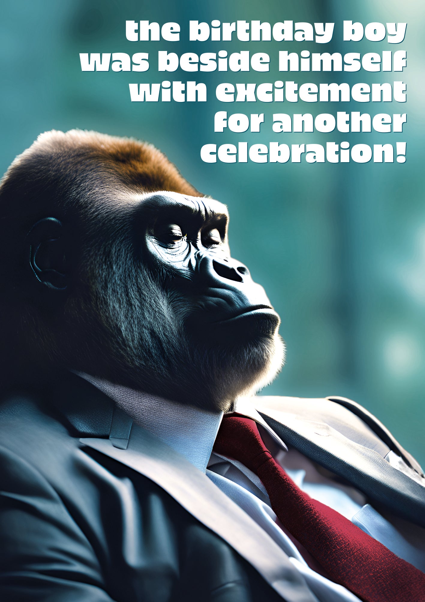 Gorilla Beside Himself With Excitement Funny Birthday Card at Penny Black