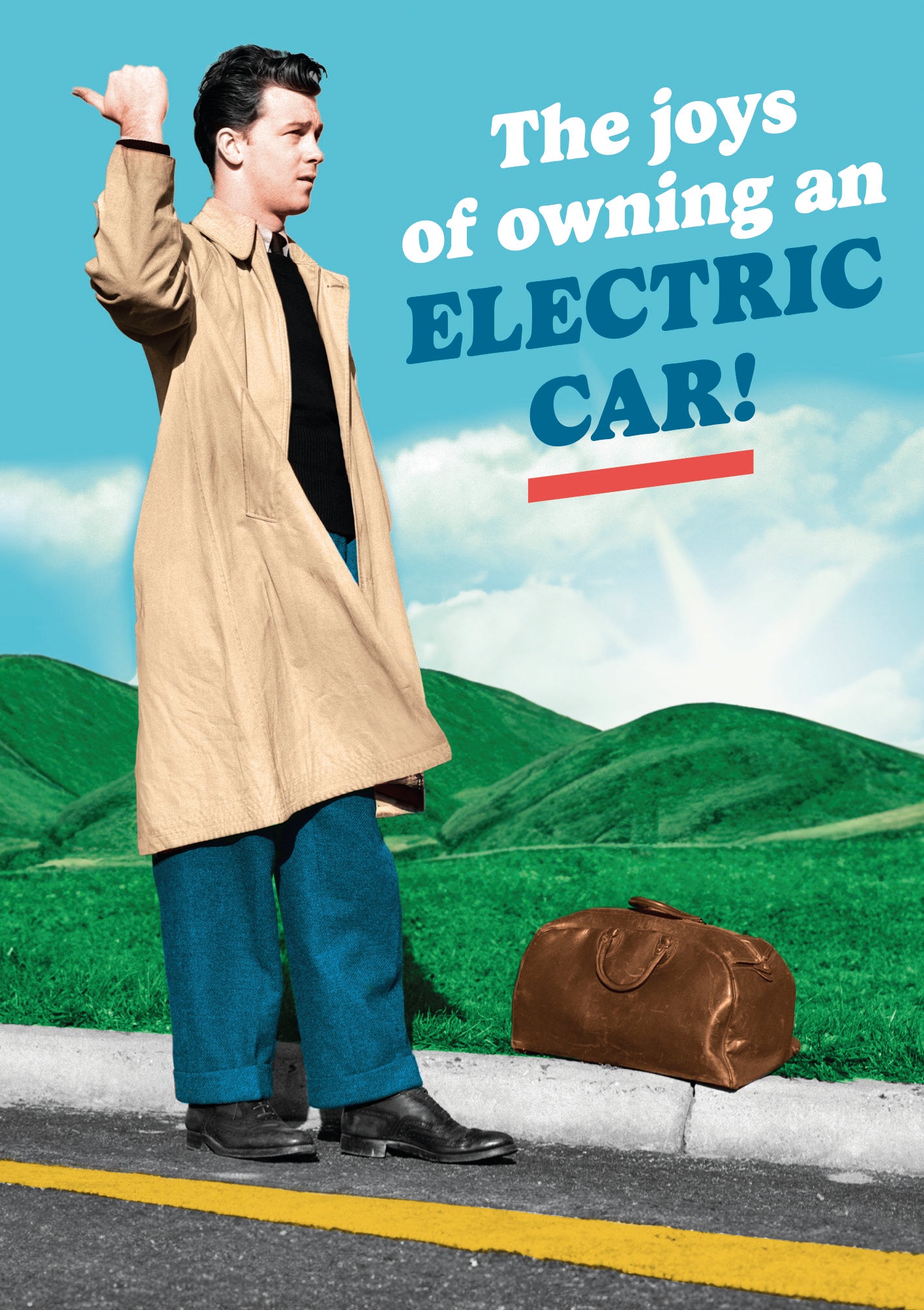 Joys Of An Electric Car Funny Card at Penny Black
