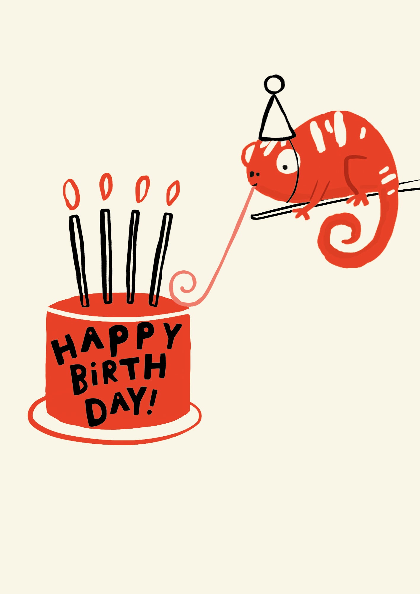 Red Chameleon Birthday Card at Penny Black