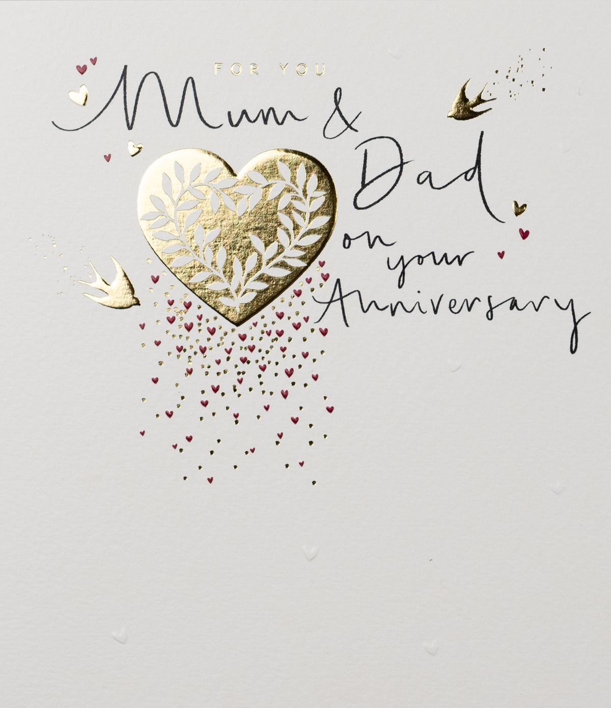 Mum and Dad Gold Heart Wedding Anniversary Card from Penny Black