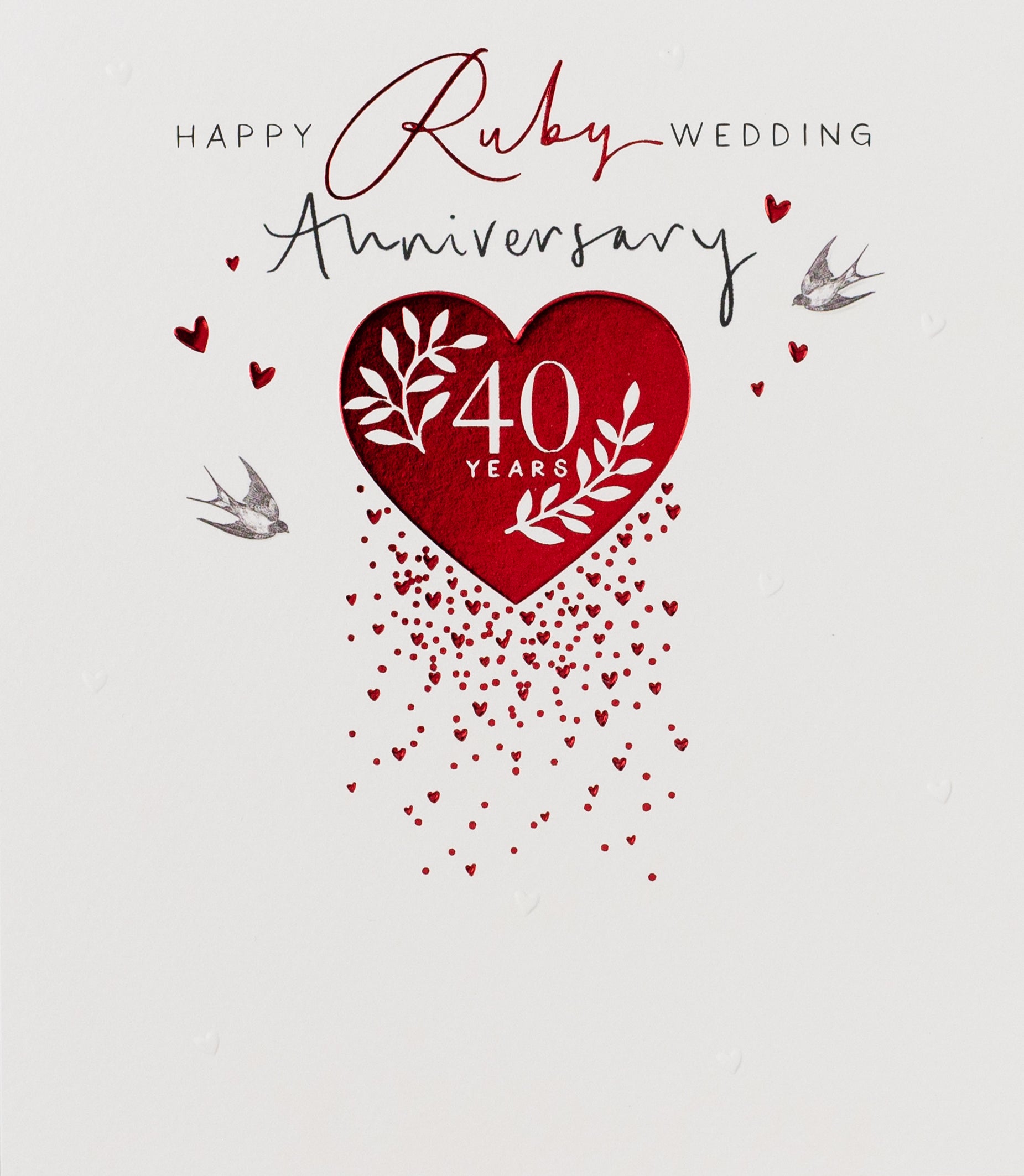 Heart Confetti Ruby Wedding 40th Anniversary Card at Penny Black
