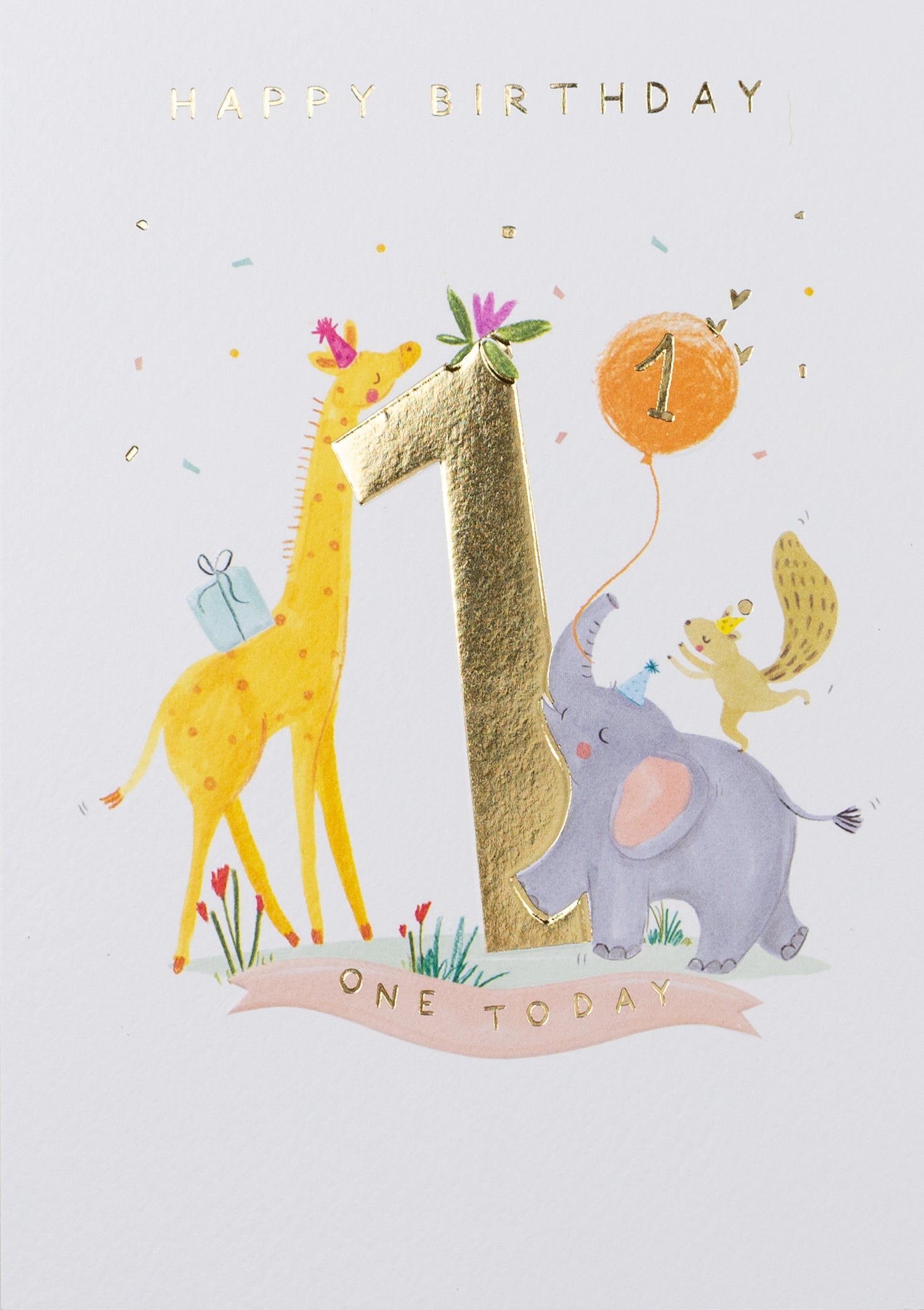 Giraffe & Elephant 1 Today 1st Birthday Card at Penny Black
