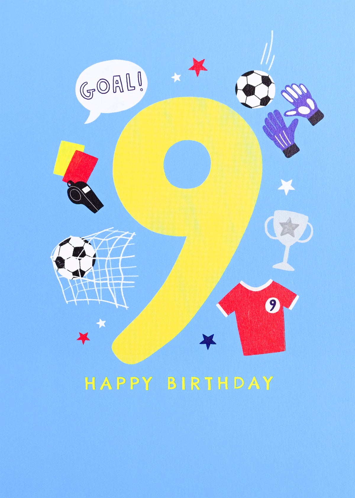 Iconic Yellow Football 9 Birthday Card from Penny Black