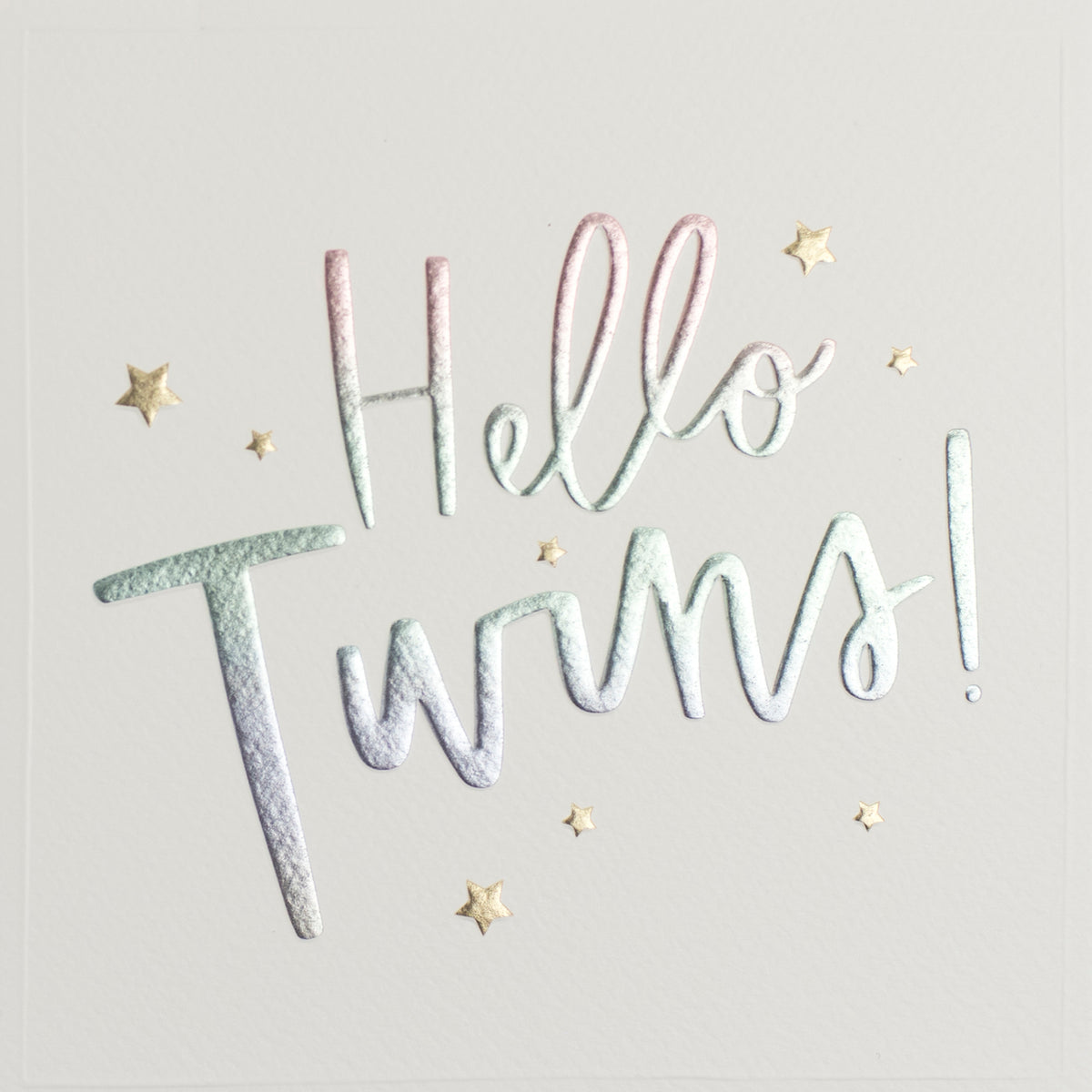 Hello Twins Metallic Script New Babies Card from Penny Black