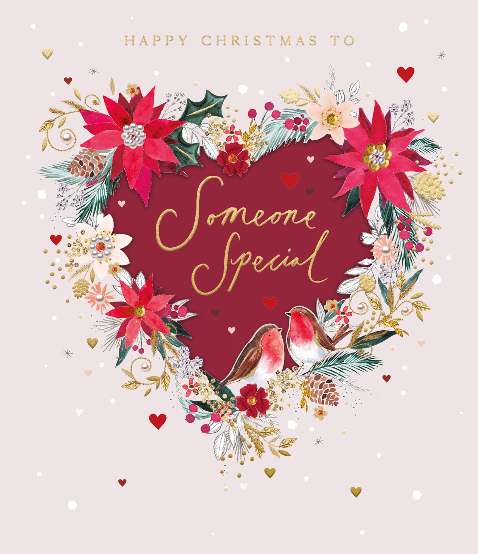 Robins & Poinsettias Someone Special Christmas Card by penny black