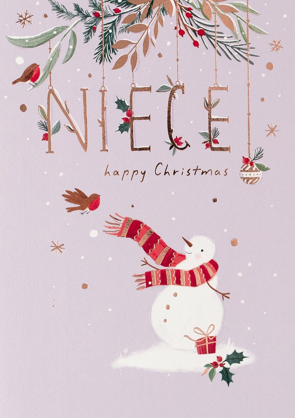 Snowman In Scarf Niece Christmas Card By Penny Black